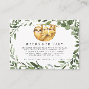 Carte D'accompagnement Twins Sloth Livres Pour Baby Baby shower Card