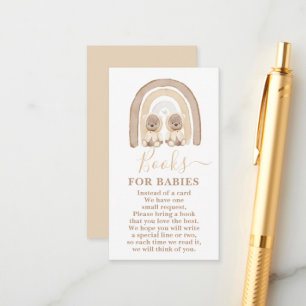 Carte D'accompagnement Twins Teddy Bear et Rainbow Books for Baby Card