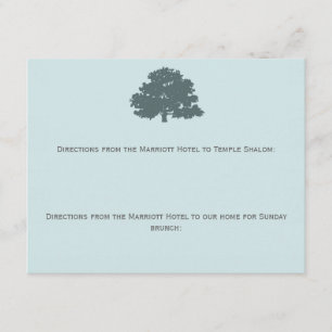 Carte D'accompagnement Twins Tree of Life Directions Bar Bat mitzvah
