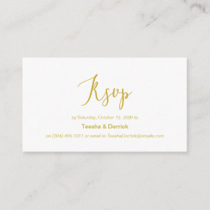 Carte D'accompagnement Type de minimalisme Gold moderne, mariage RSVP