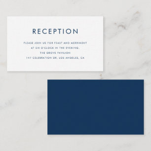 Carte D'accompagnement Type minimaliste bleu marine Réception de mariage