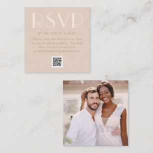 Carte D'accompagnement Type neutre Mariage photo Rsvp avec code QR