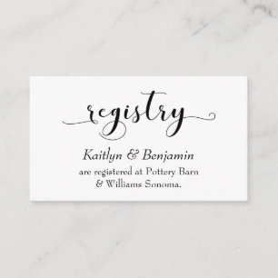 Carte D'accompagnement Typographie de script élégante, Registre Mariage s