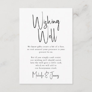 Carte D'accompagnement Typographie de script minimal Mariage Wishing well