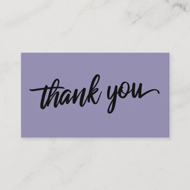 Carte D'accompagnement Typographie de script minimale Dusty Merci violet (Devant)
