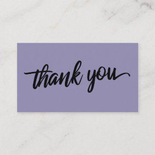 Carte D'accompagnement Typographie de script minimale Dusty Merci violet