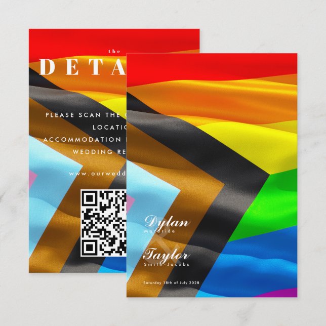 Carte D'accompagnement Typographie du drapeau de la fierté Détails de mar (Devant / Derrière)