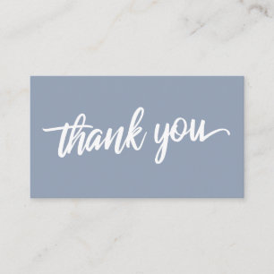 Carte D'accompagnement Typographie minimaliste de script Dusty Merci bleu