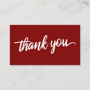 Carte D'accompagnement Typographie minimaliste de script Maroon Merci rou