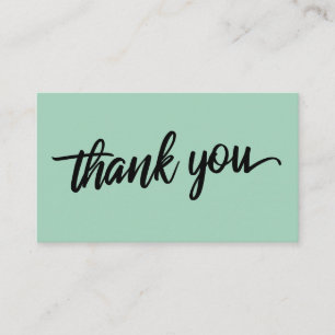 Carte D'accompagnement Typographie minimaliste Merci vert clair