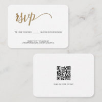 Typographie moderne E-mail RSVP Gold script QR cod