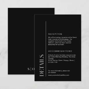 Carte D'accompagnement Typographie moderne noir et blanc
