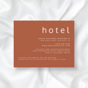 Carte D'accompagnement Typographie noir blanc Mariage Hébergements Enc