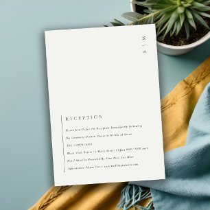 Carte D'accompagnement Typographie noir blanc minimal Réception de mariag