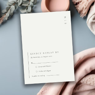 Carte D'accompagnement Typographie noir blanc moderne minimal Mariage RSV