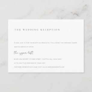 Carte D'accompagnement Typographie noir et blanc minimal Réception de mar