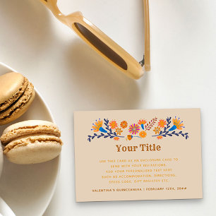 Carte D'accompagnement Typographie occidentale florale mexicaine personna