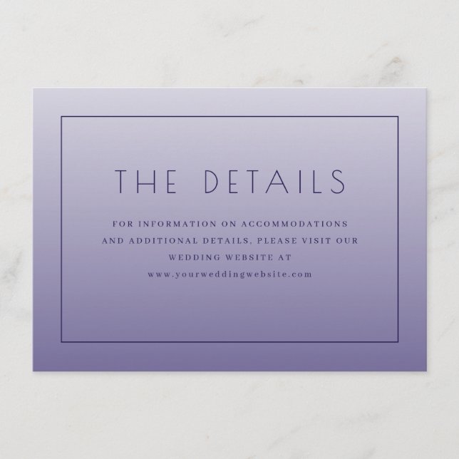 Carte D'accompagnement Typographie Violet Sophistiqué (Devant)