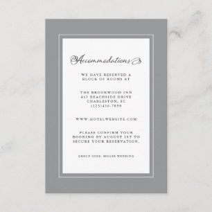 Carte D'accompagnement Ultimate Grey Mariage Détail Moderne Bordures Chic