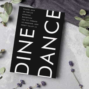 Carte D'accompagnement Ultra Modern Bold Big NAME DINE DANCE Mariage