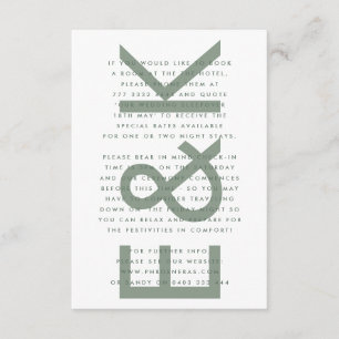 Carte D'accompagnement Ultra moderne Gras Gros Monogramme Sage Vert Maria