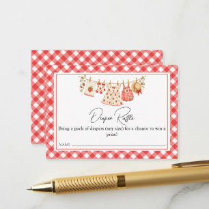 Carte D'accompagnement Un Baby Shower de Diaper Raffle aux Fruits Rouges