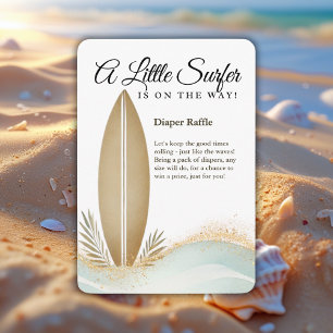Carte D'accompagnement Un Baby shower d'or minimaliste pour surfer