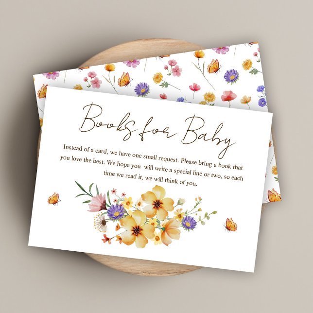 Carte D'accompagnement Un Baby shower Floral Un Petit Fleur sauvage (A Little Wildflower Floral Girl Baby Shower Enclosure Card)