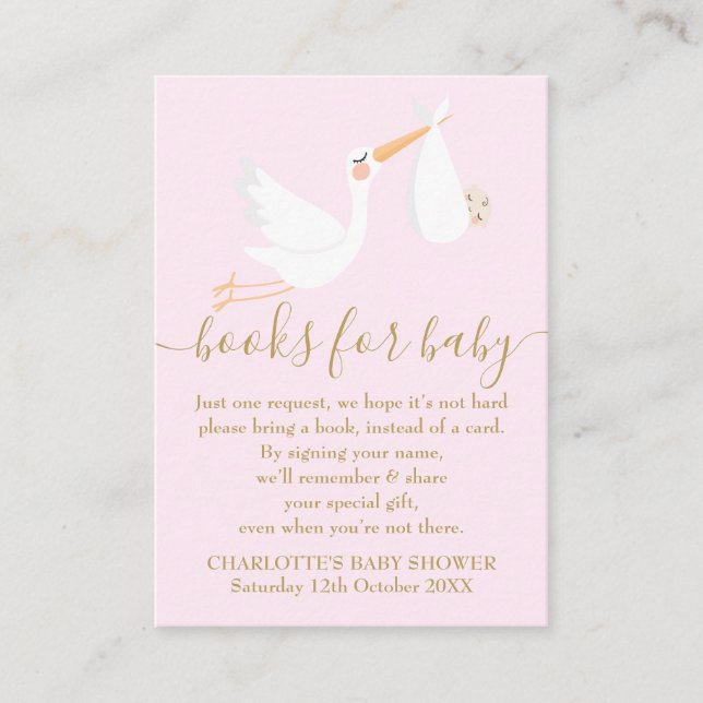 Carte D'accompagnement Un Baby shower spécial de demande de livre de livr (Devant)