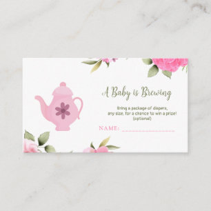 Carte D'accompagnement Un bébé brasse un Baby shower de thé Rose à fleurs