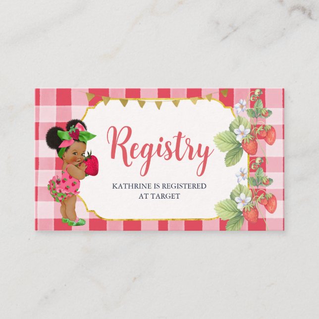 Carte D'accompagnement Un Berry Sweet Strawberry Baby Registry (Devant)