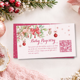Carte D'accompagnement Un code QR de liste de cadeaux de bébé pour une jo