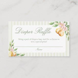 Carte D'accompagnement Un doux petit Baby shower de poire Raffle de couch