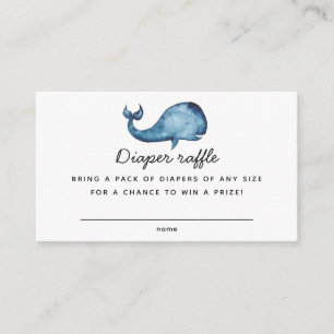 Carte D'accompagnement Un garçon de baleine bleue. Billet baby shower Dia