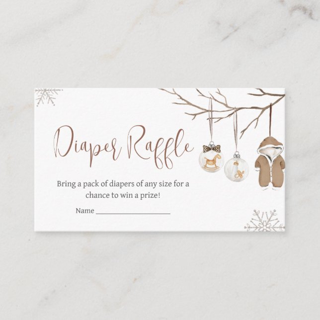 Carte D'accompagnement Un joyeux petit raffe de Noël hivernal (Devant)