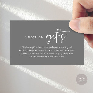 Carte D'accompagnement Un mot sur les cadeaux, Espèces pour le Fonds de V