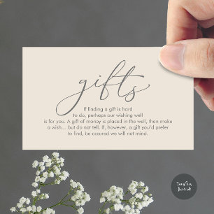 Carte D'accompagnement Un mot sur les cadeaux, vœu de lune de miel de mar