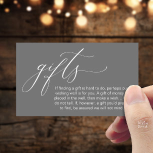 Carte D'accompagnement Un mot sur les cadeaux, voeux de lune de miel, fon