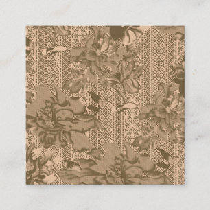 Carte D'accompagnement Un motif floral vintage avec desi marron complexe