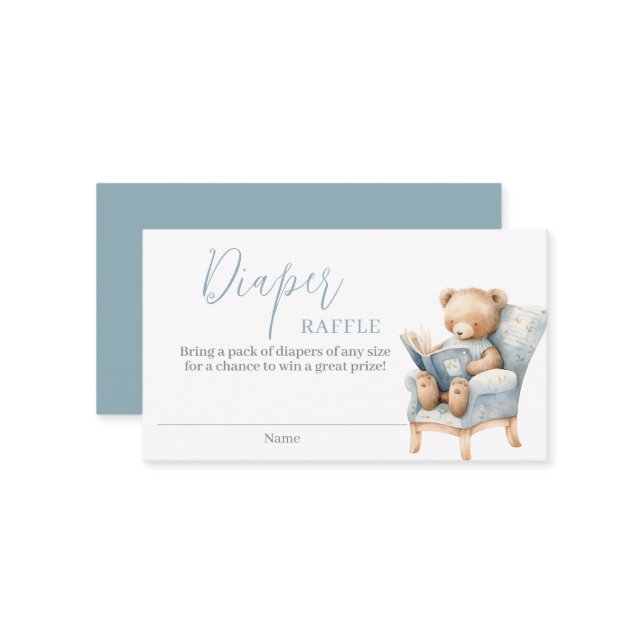 Carte D'accompagnement Un nouveau chapitre commence Teddy Bear Diaper Car (Devant/Arrière en situation)