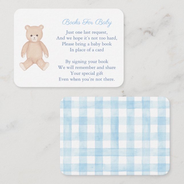 Carte D'accompagnement Un Ours En Teddy Intemporel Apporte Un Baby shower (Devant / Derrière)
