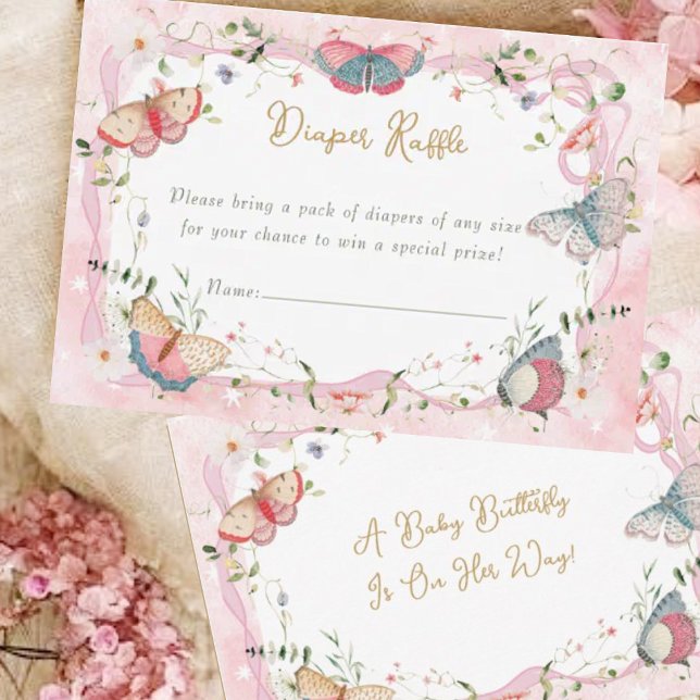 Carte D'accompagnement Un Papillon Bébé Est En Chemin Déchets Raffle (Créateur téléchargé)