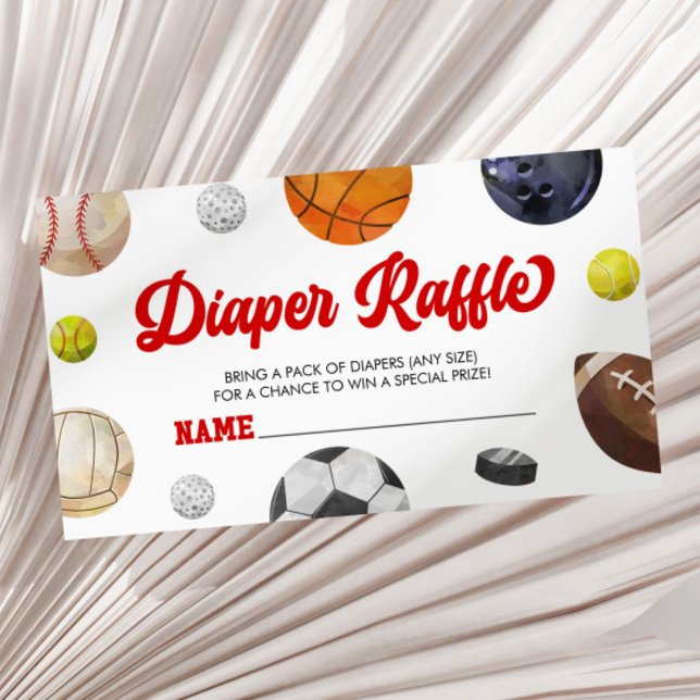 Carte D'accompagnement Un Petit Allstar Sports Baby shower Déchets Raffle (Créateur téléchargé)