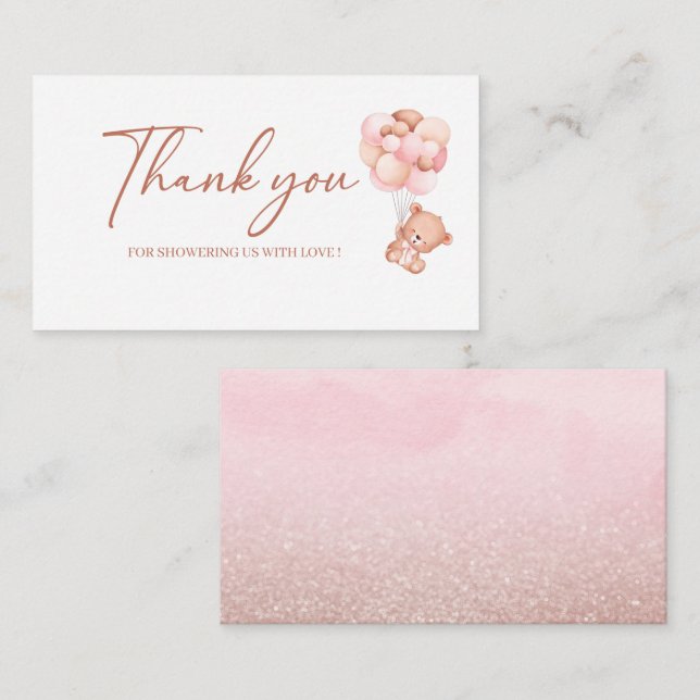 Carte D'accompagnement Un petit baby shower bearly merci boîtier ca (Devant / Derrière)