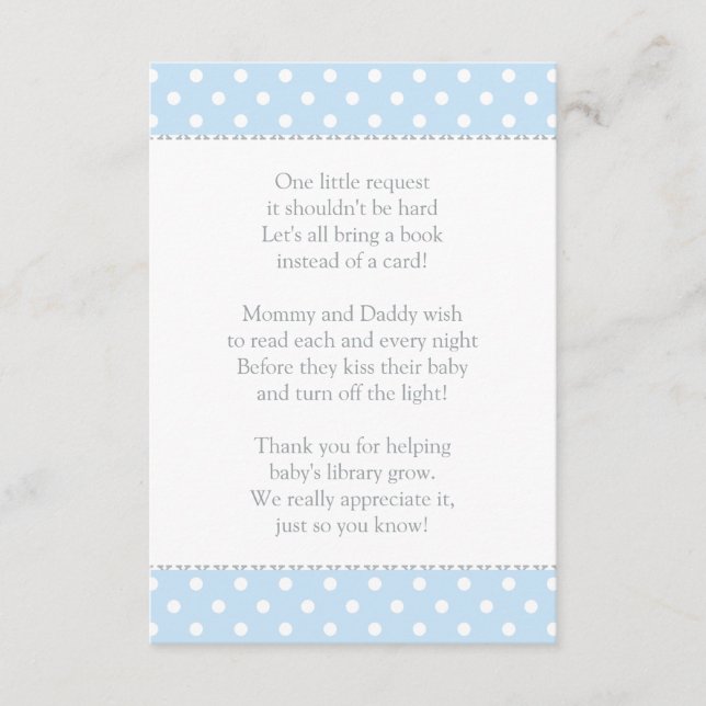 Carte D'accompagnement Un Petit Baby shower Bleu Demande (Devant)