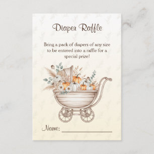 Carte D'accompagnement Un Petit Baby shower Boho Citrouille Déchets Raffl
