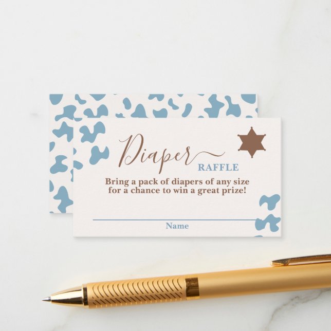 Carte D'accompagnement Un petit Baby shower Cowboy, Déchets de Repas (Devant/Arrière en situation)