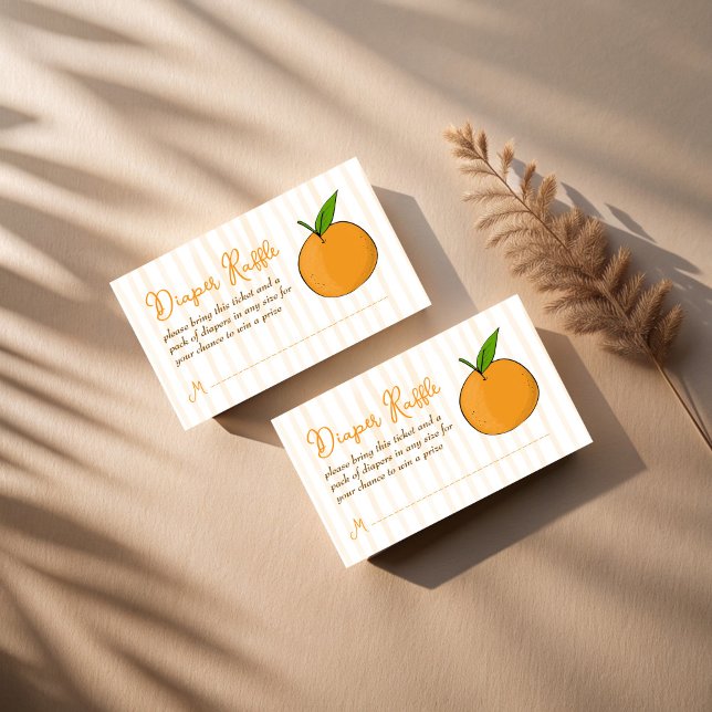 Carte D'accompagnement Un petit baby shower d'agrumes cuite tombole (A little cute citrus baby shower diaper raffle enclosure card oranges baby shower raffle tickets)