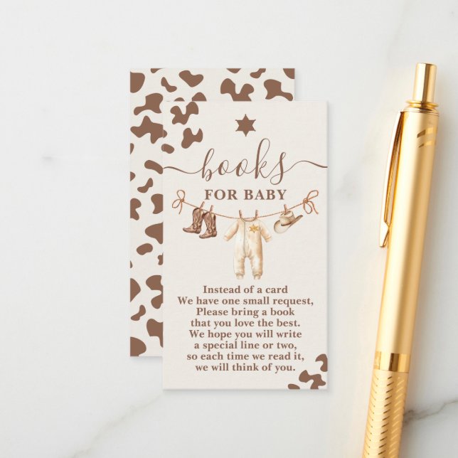 Carte D'accompagnement Un petit Baby shower de Cowboy Livres pour bébé