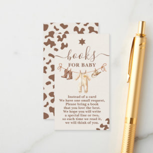 Carte D'accompagnement Un petit Baby shower de Cowboy Livres pour bébé